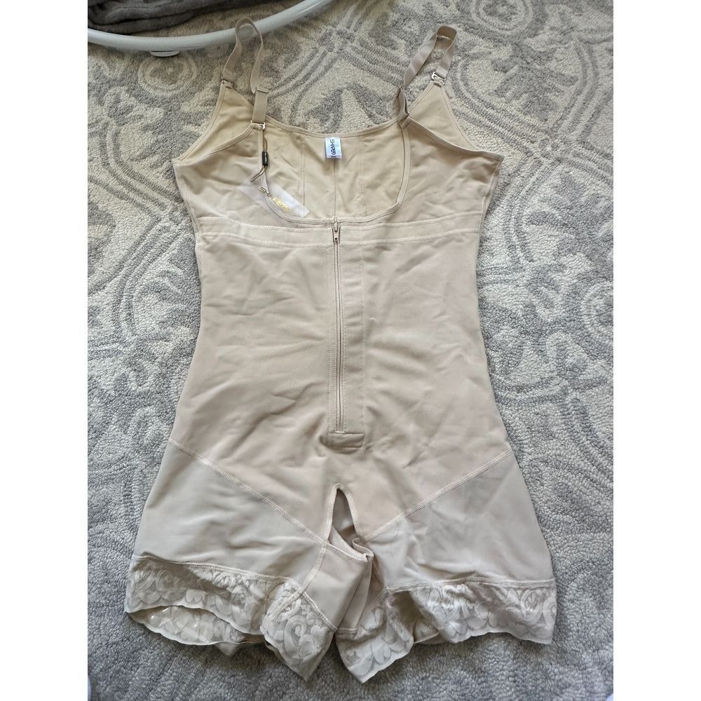 SHAPERX Nude Bodysuit Shapewear Slimming Tummy Control Zipper Closure